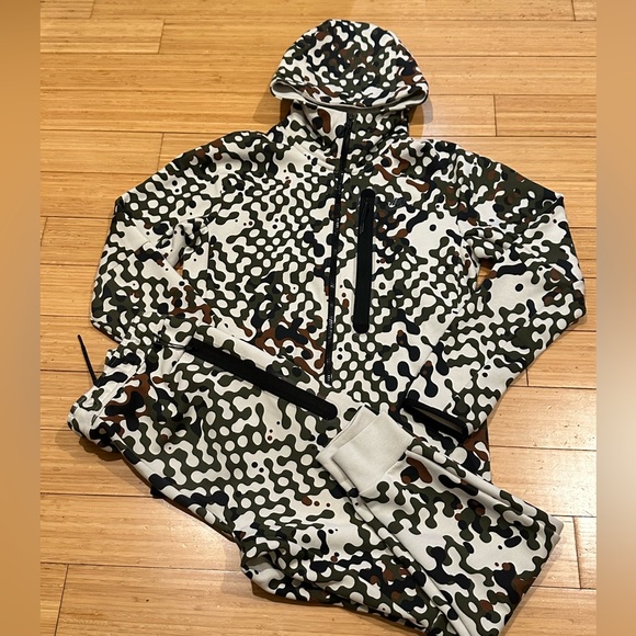 Nike Sportswear Tech Fleece Set Hoodie Jacket/Pants Rough GreenLight Bone Small - Picture 1 of 16